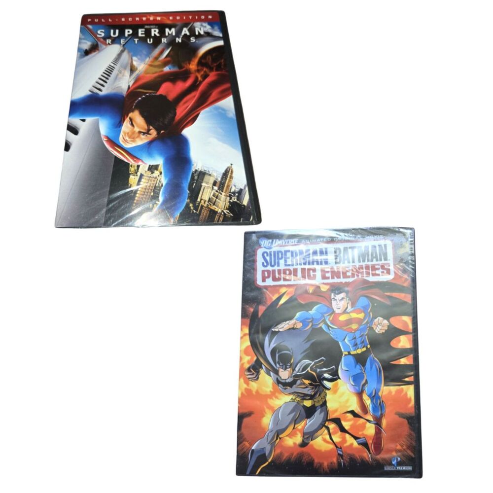 Superman DVD Bundle Superman Returns + Batman Public Enemies (Both New Sealed)